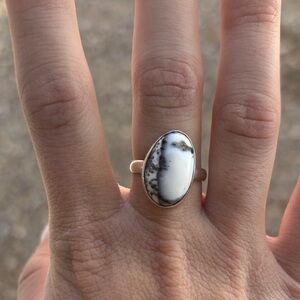White Turquoise sterling silver ring